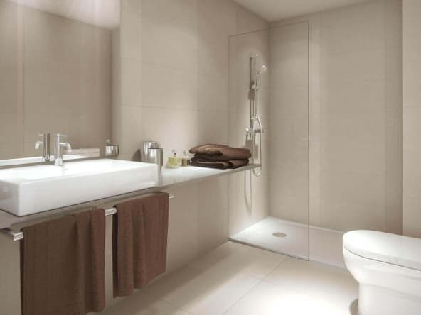 Vista interior lavabo amplio con excelentes calidades Odeón Residencial